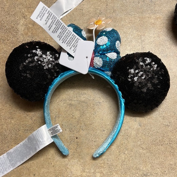 Disney Parks Blue Flower Minnie Bow Ears - Picture 2 of 2
